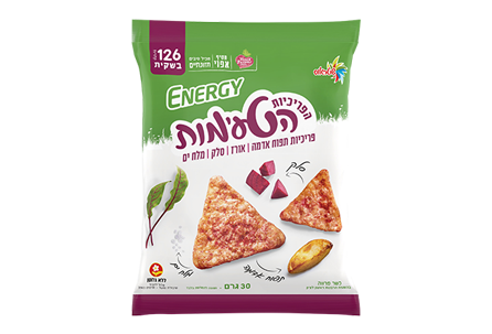 פריכיות תפוח אדמה, אורז בתיבול אבקת סלק ומלח ים