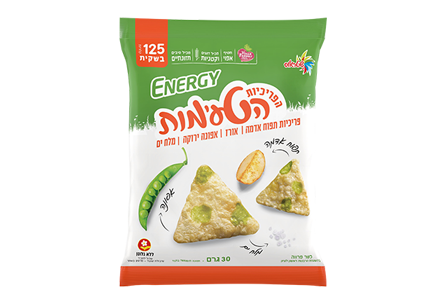 פריכיות תפוח אדמה, אורז, תירס, אפונה ירוקה וסלק בתיבול מלח ים