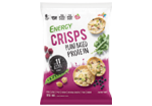  תמונה CRISPS PLANT BASED PROTEIN - תירס, עדשים, אפונה ירוקה, בטטה סגולה, בטעם בצל מקורמל
