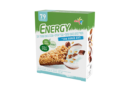 חטיף דגנים בטעם קוקוס עם שברי אגוזים ושכבה בטעם שוקולד חלב 15% ללא תוספת סוכר