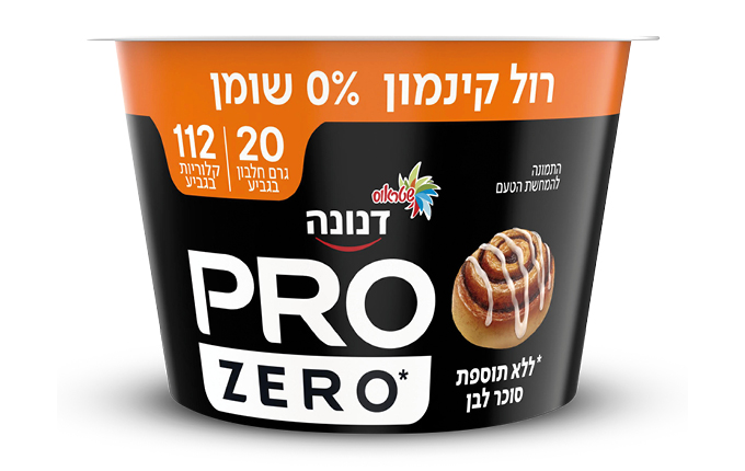 דנונה PRO יוגורט בטעם רול קינמון ללא סוכר 20 גר׳ חלבון 0% שומן