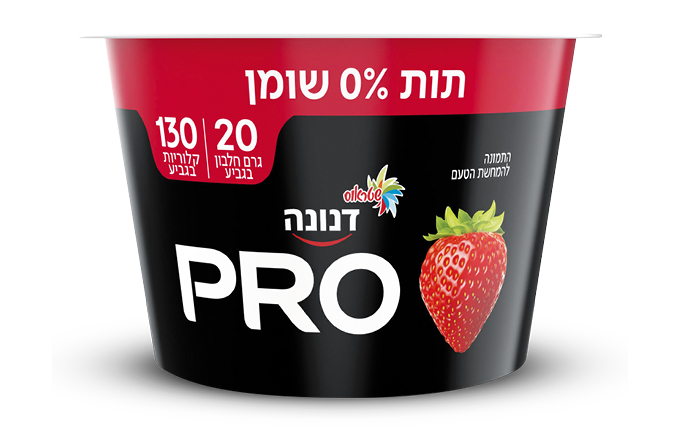 דנונה PRO יוגורט בטעם תות 20 גר׳ חלבון 0% שומן